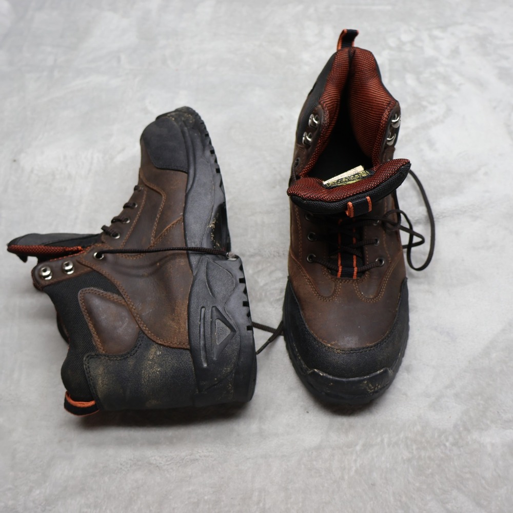 Iron Age Mens 10.5MW Work Boots Brown Leather Steel Toe Gorpcore Industrial 333